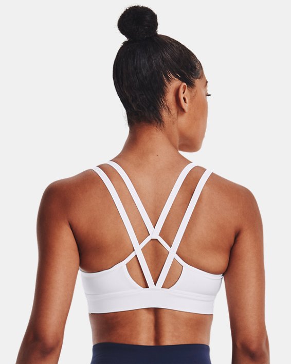 Damen UA Infinity Low Strappy Sport-BH, White, pdpMainDesktop image number 1